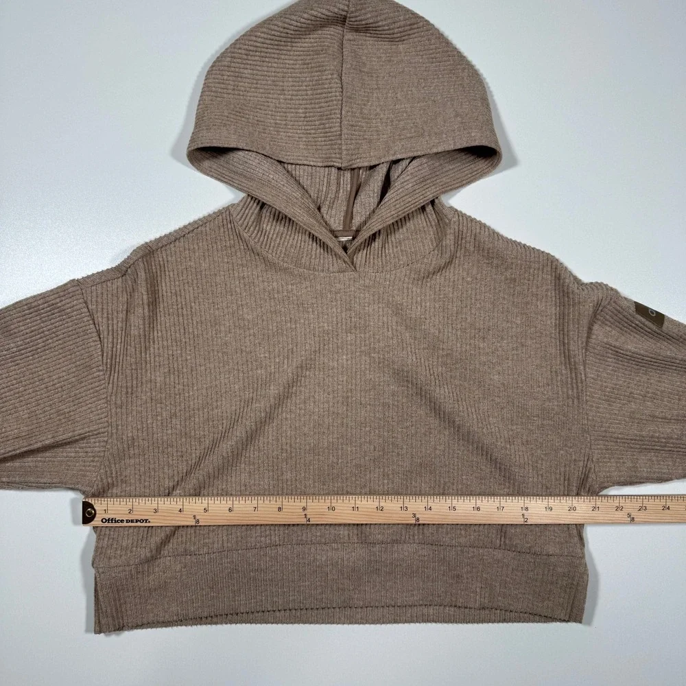 Alo Yoga S Muse Hoodie Gravel Heather Sweatshirt Yoga Hiking Pickleball Golf Gym - Picture 8 of 8